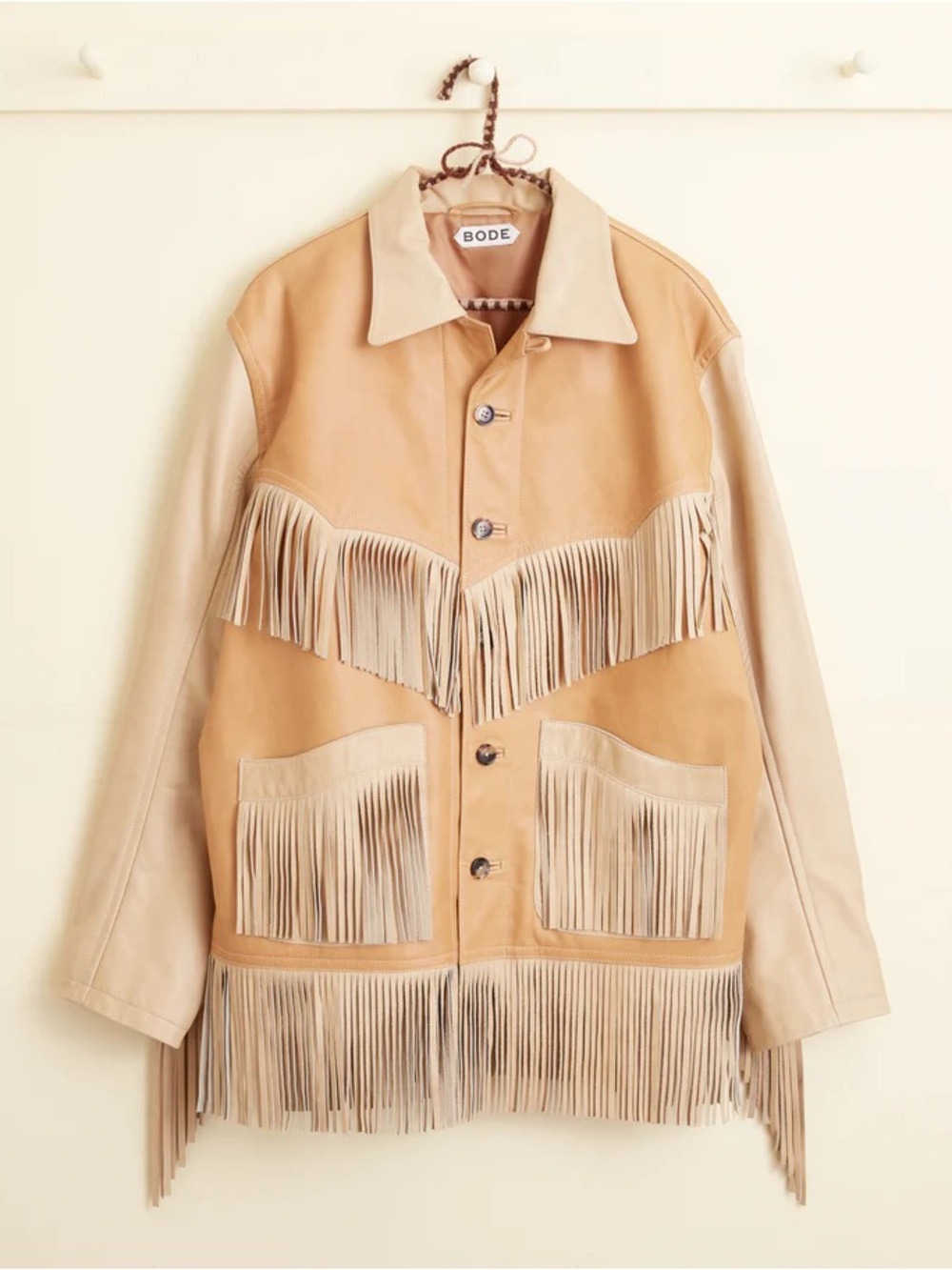 Bode Duo Leather Fringe Jacket